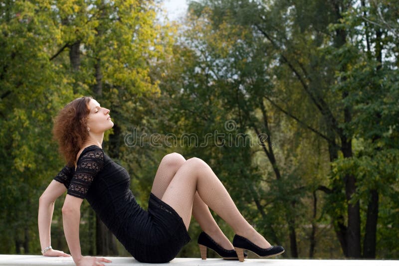 girl in black dress