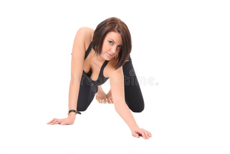 Girl On Her Knees Mouth Open