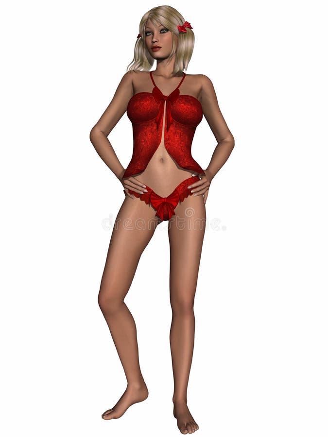 Girl in Panty. Transparent Panties Underwear Stock Illustration