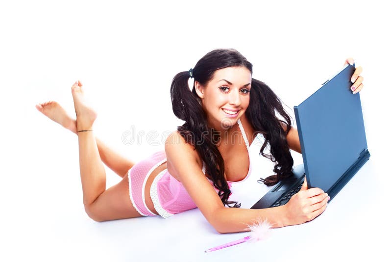girl with a laptop