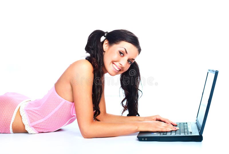girl with a laptop