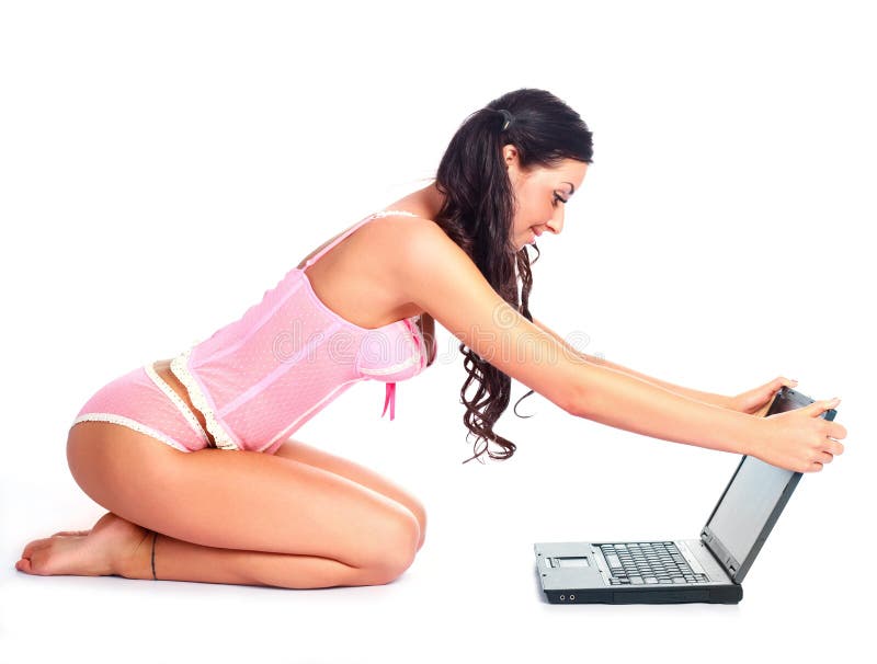 girl with a laptop
