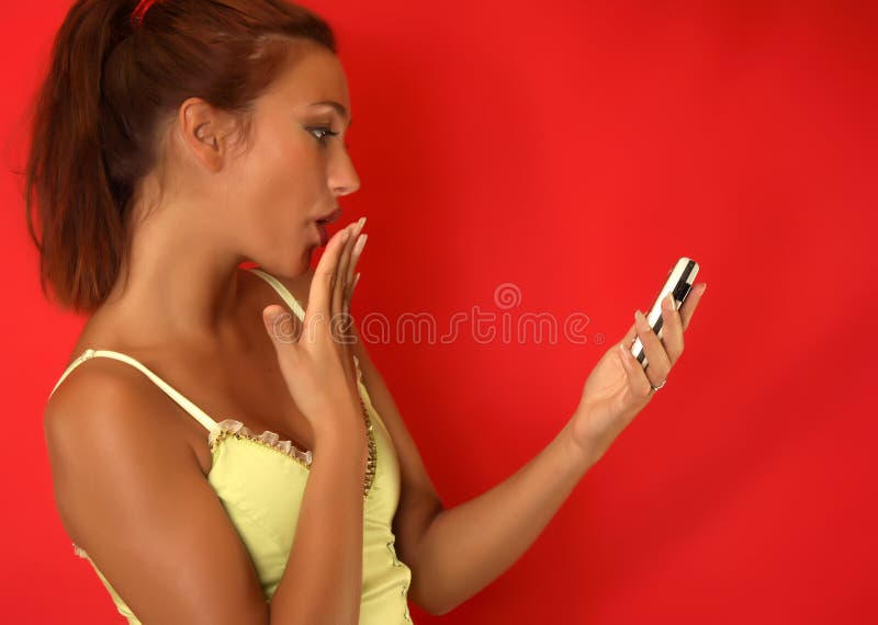 girl sending sms