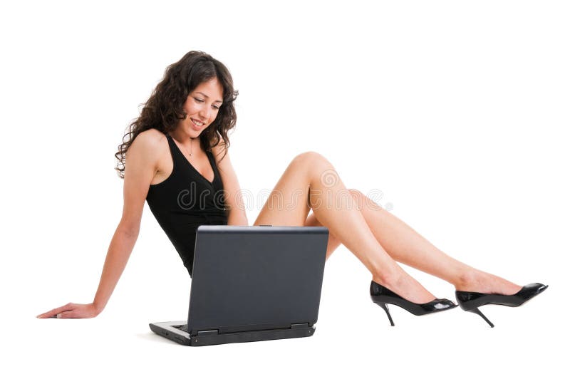 girl working with laptop