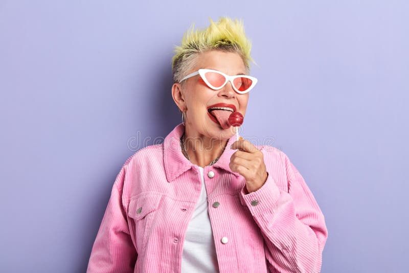 Glamour Granny Loves Sweets Stock Image - Image of people, expression:  193651433