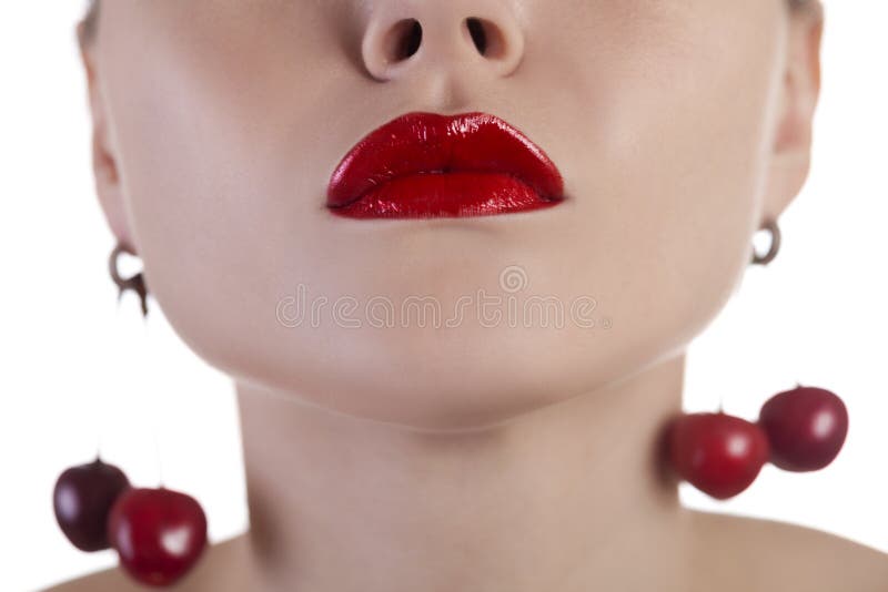 lips and gorgeous glamour skin, close up shot