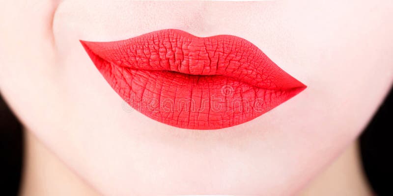 Lips. Red Lip. Close Up of Plump Soft Lips with Red Lipstick Stock Photo -  Image of plump, lipstick: 130604446