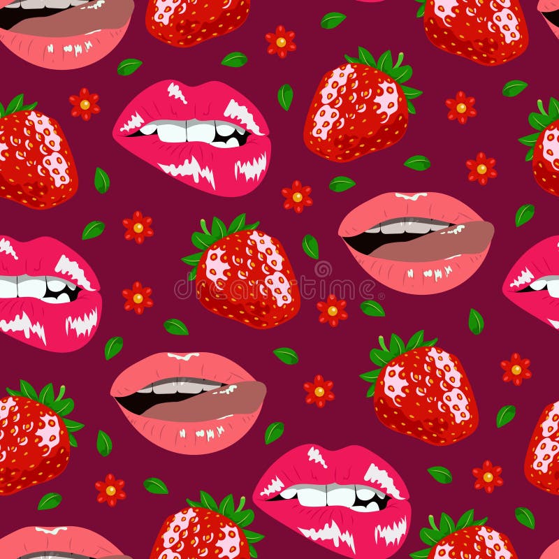 Sexy Lips Strawberry Stock Illustrations 38 Sexy Lips Strawberry