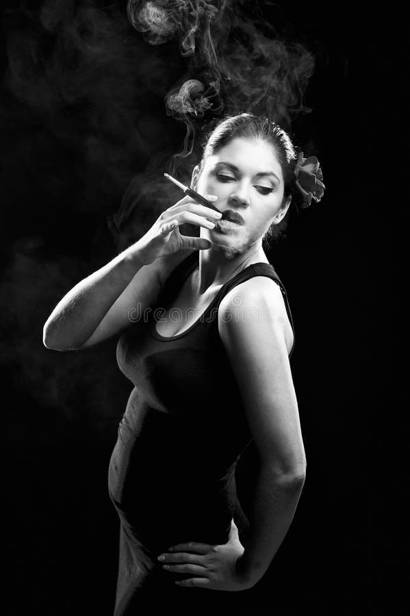 Looking Spanish Women Smoking Cigarette Stock Image Image 25251761