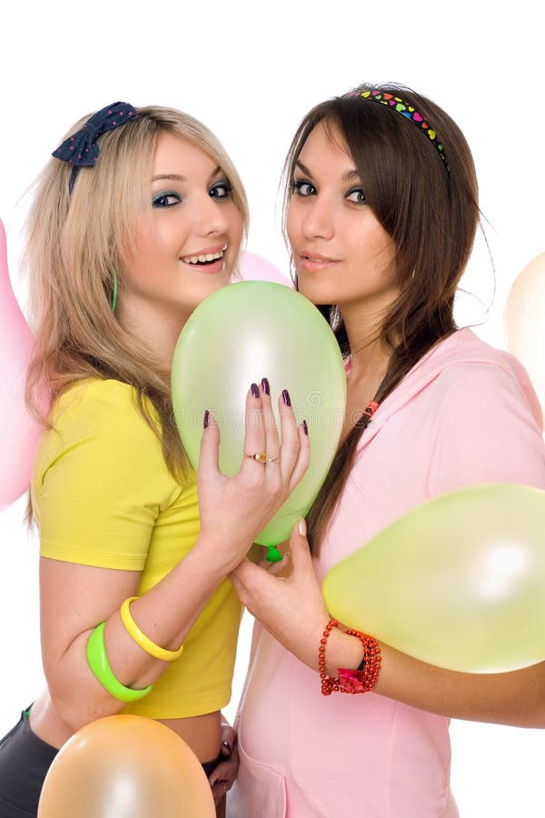 Sexy meisjes die een ballon houden