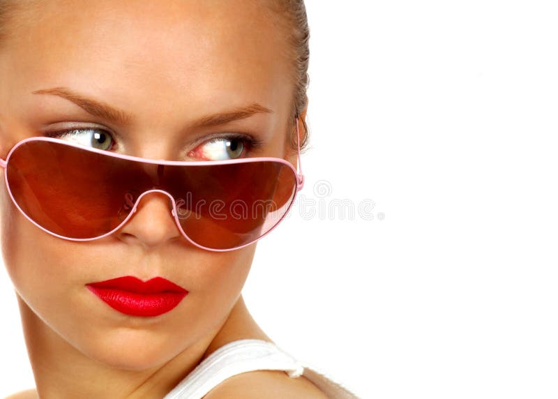Sexy Model met Zonnebril stock afbeelding Sexy Model met Zonnebril stock afbeelding