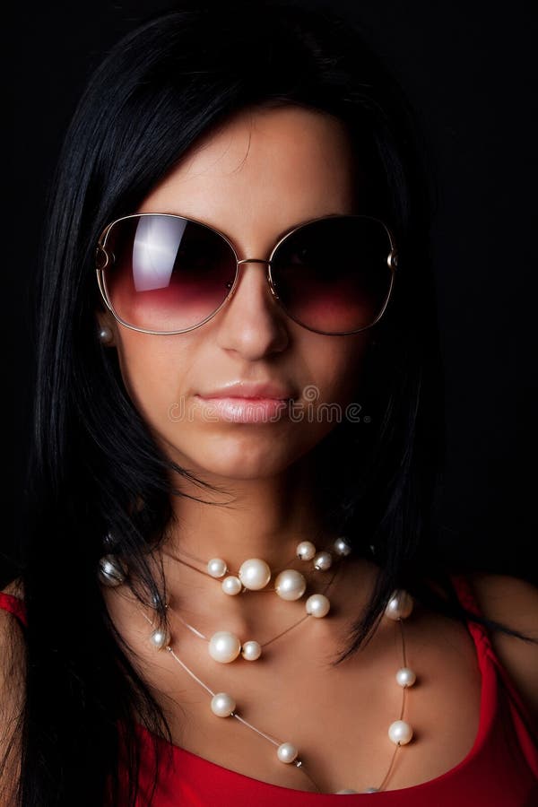 Model wearing sunglasses stock image. Image of glamour 13306637