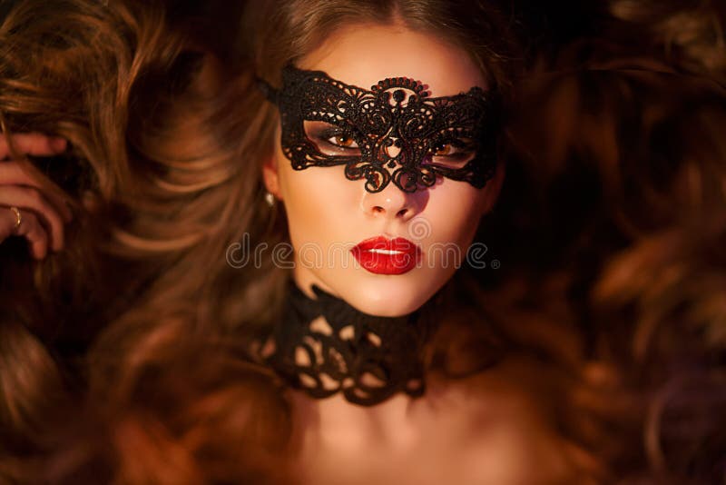 model woman in venetian masquerade carnival mask. Beauty, holiday.