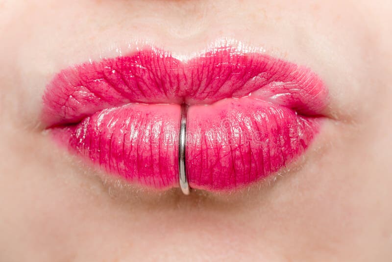 Mouth with Labret Piercing stock photography Mouth with Labret Piercing stock photography