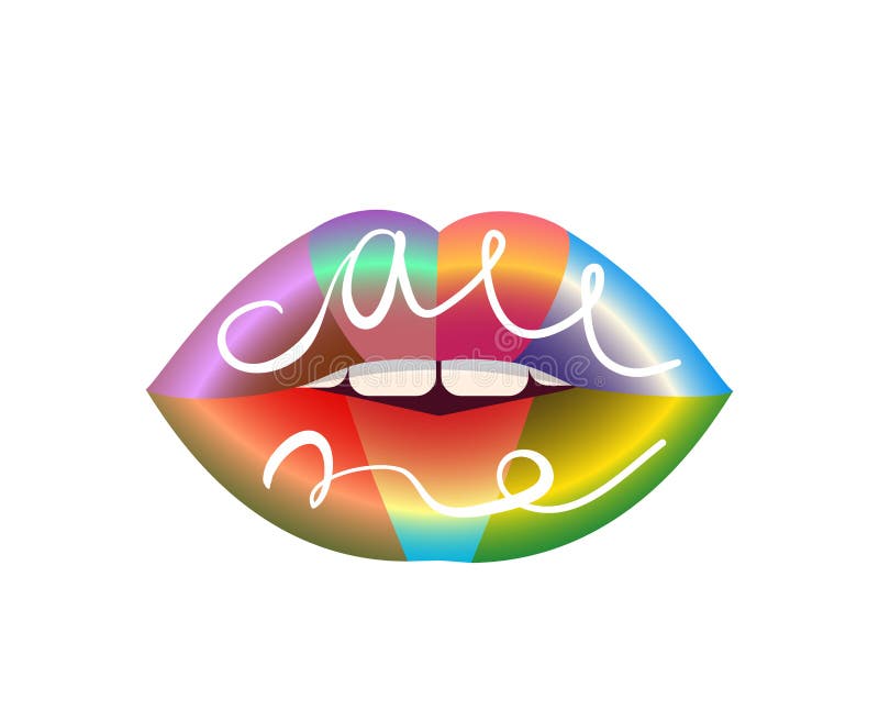 Pop Art Multicolored Lips T-Shirt, Lipstick, Kiss, Sexy Pop Art Multicolored Lips T-Shirt, Lipstick, Kiss, Sexy