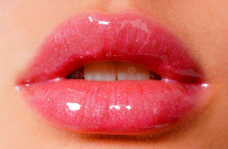 Sexy incandescente labbra rosa.