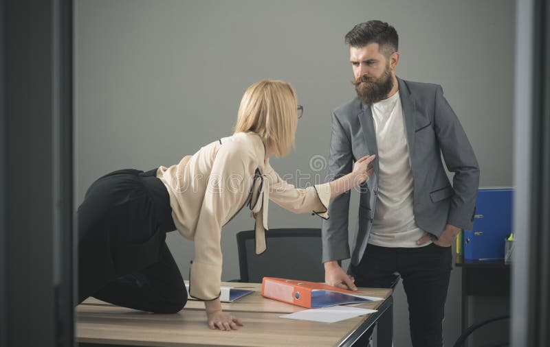 Secretary Flirting With Boss In Workplace Sexual Harassment And Office 