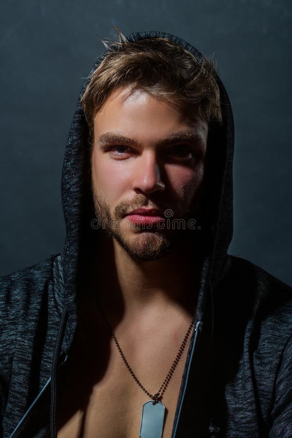 Studio Portrait. Sensual Gay in Studio. Portrait of a Young Gay with ...