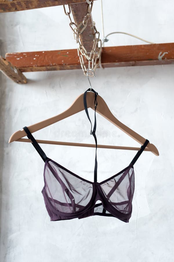 Transparent Bra on Hanger. Fashionable Female Lacy Underwear. Lingerie,  Women Underwear. Stock Image - Image of bodice, mall: 116729159