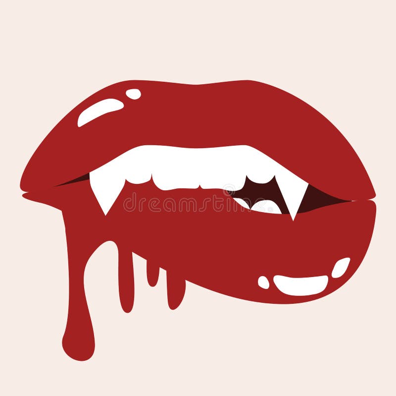 Aesthetic Romantic vampire drinking blood from lips sketch drawings for Adult