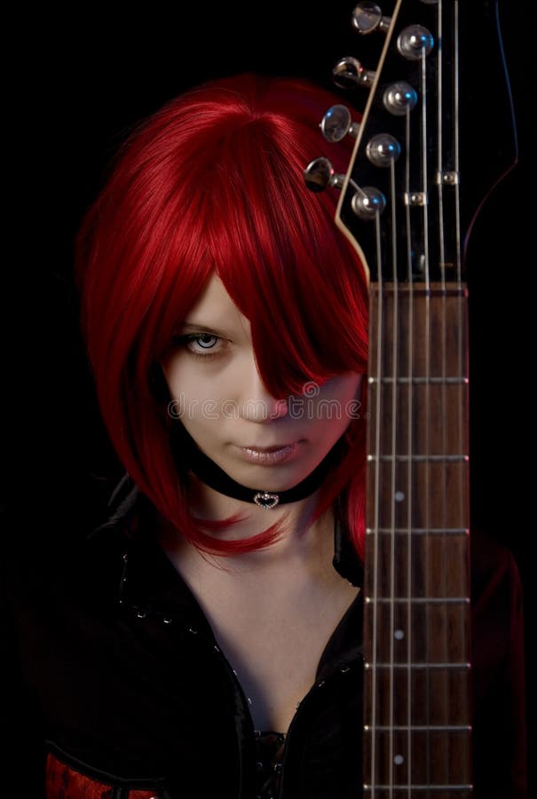 vampire girl with guitar stock image vampire girl with guitar stock image