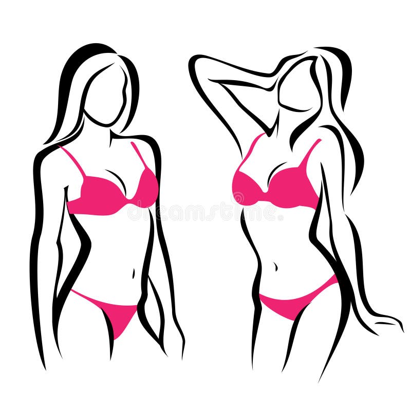Sexy vrouwensilhouetten, ondergoed vector illustratie Sexy vrouwensilhouetten, ondergoed vector illustratie