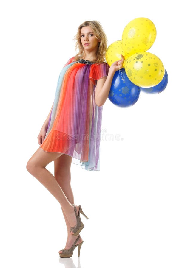 Woman With Balloons Stock Image Image Of Female Gorgeous