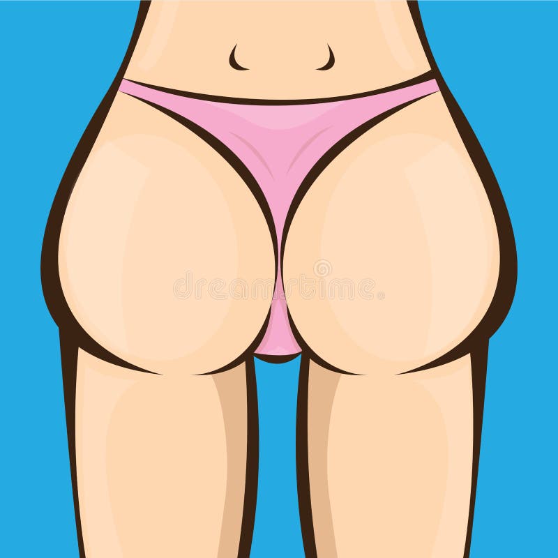 Women Booty with Different Types of Underwear. Stock Vector