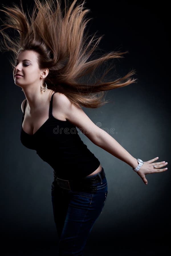 Woman with blown hair stock image. Image of hairstyle - 14622137