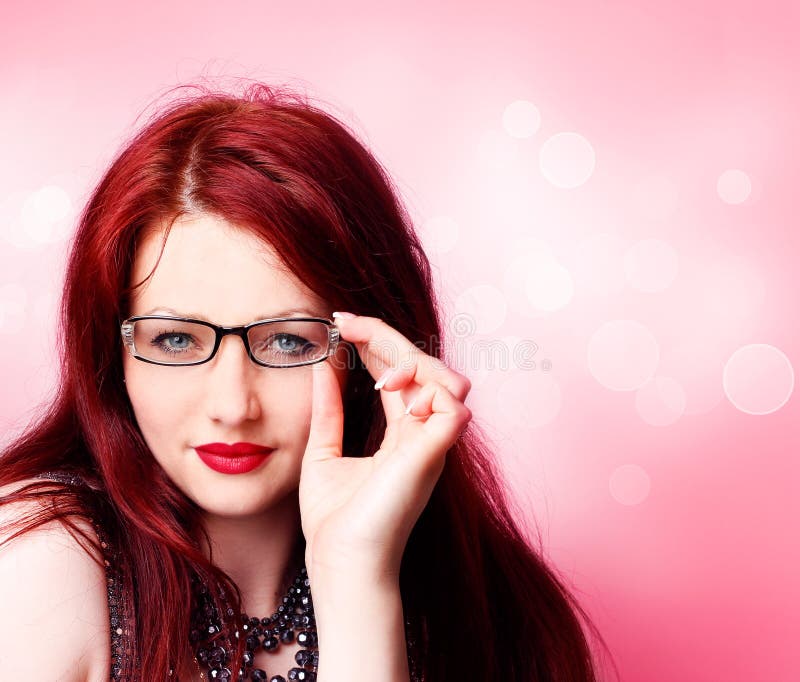 Woman with glasses stock photo. Image of intelligent 20087094