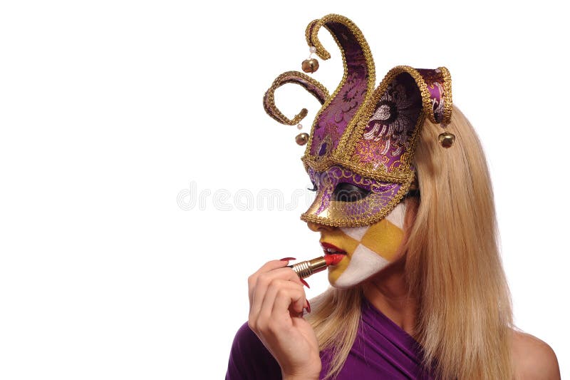 Woman in half mask stock image. Image of beauty, color 15584477