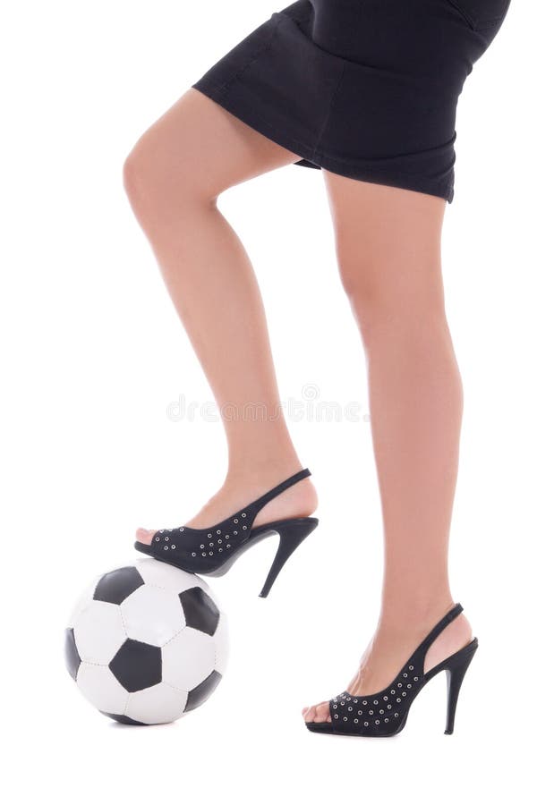 Womens Football Concept. High-heeled Shoes with Soccer Ball, 3D Rendering  Stock Illustration - Illustration of isolated, soccerball: 268143597