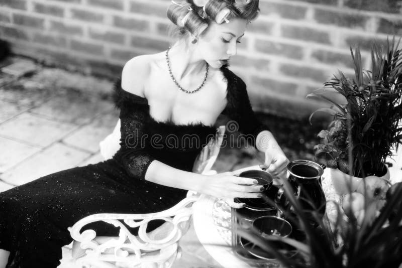 Vintage 1920s woman with boa royalty free stock images