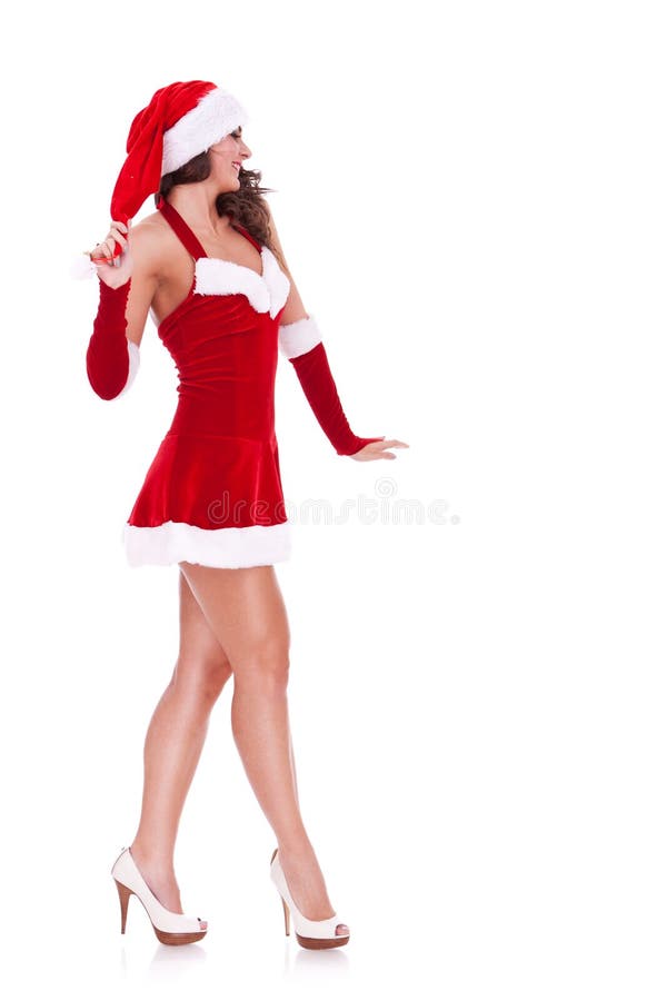 Blonde Santa Claus Girl in Christmas Outfit Stock Image - Image of  december, dress: 21962047