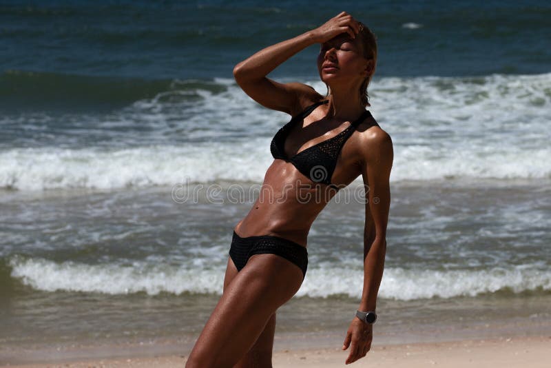 Woman in Black Bikini