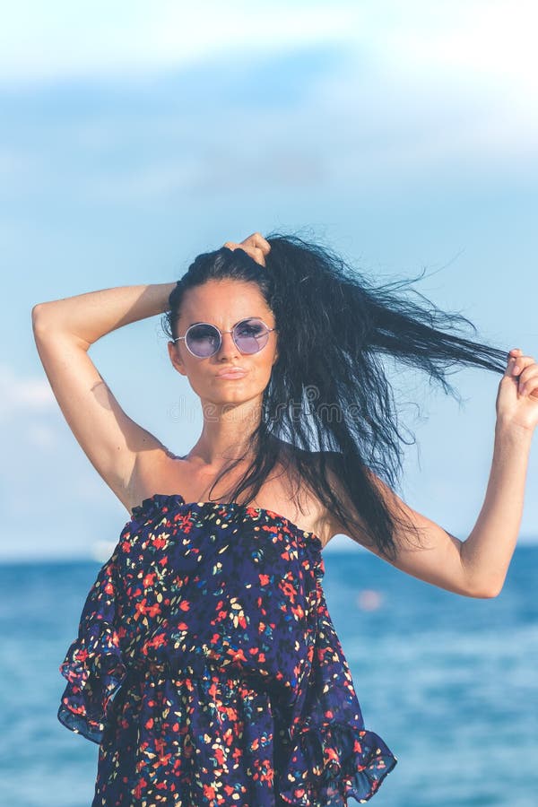 Young Woman Posing On The Tropical Beach Of Bali Island Indonesia 