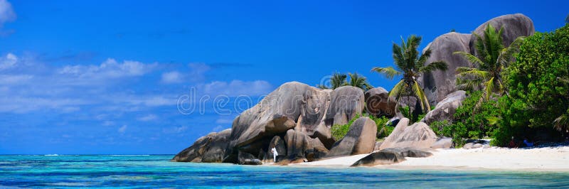Seychelles beach panorama stock photography Seychelles beach panorama stock photography