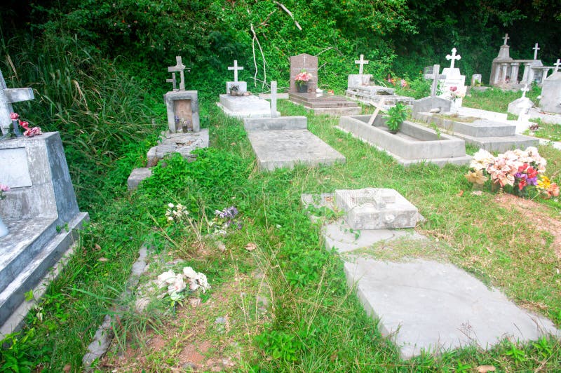 Seychelles, La Digue Island, La Passe Cemetery