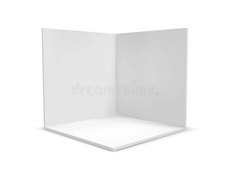 Seção transversal interior da sala da caixa ou do canto do cubo Caixa vazia geométrica vazia branca do quadrado 3D do vetor