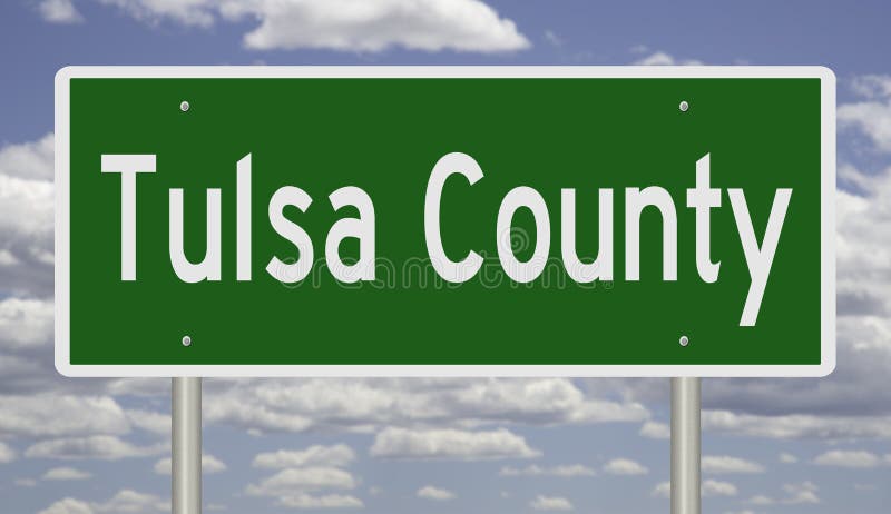 Señal de autopista para el condado de Tulsa fotos de archivo libres de regalías Señal de autopista para el condado de Tulsa fotos de archivo libres de regalías