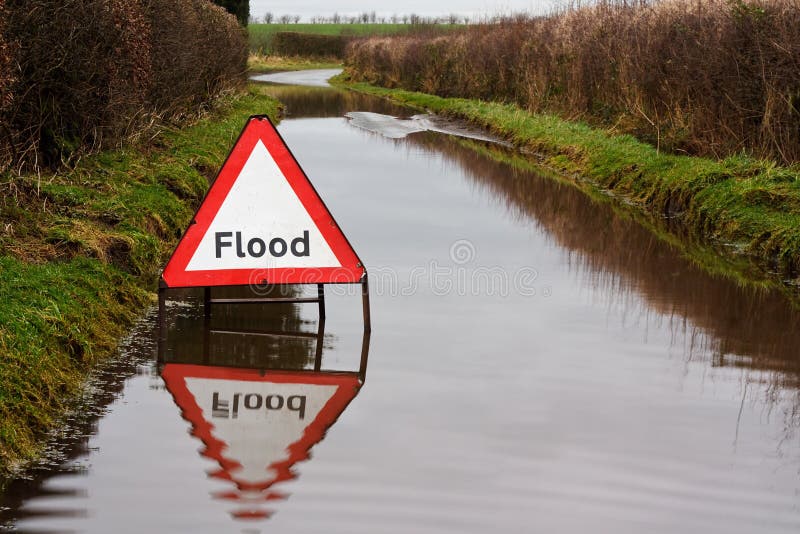 Señal de peligro de la inundación