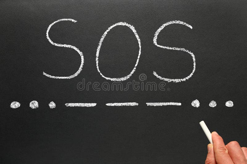 Señal de señal de socorro del código Morse el SOS.