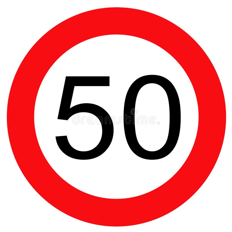 Traffic sign no harder as 50. Traffic sign no harder as 50