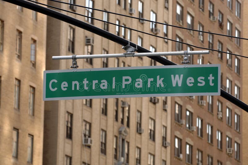 Señal de tráfico del oeste de Central Park