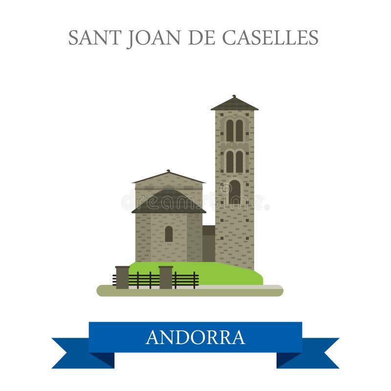 Señal plana de la atracción del vector de Sant Joan de Caselles Andorra