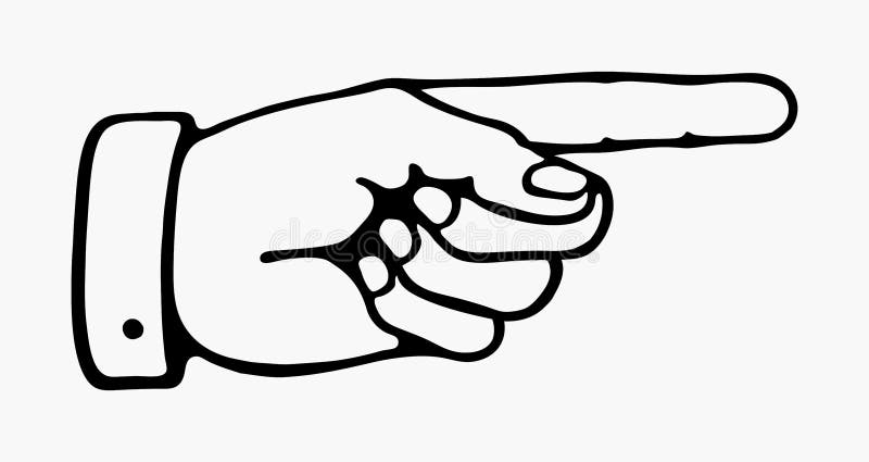 Señalar la mano stock de ilustración Señalar la mano stock de ilustración