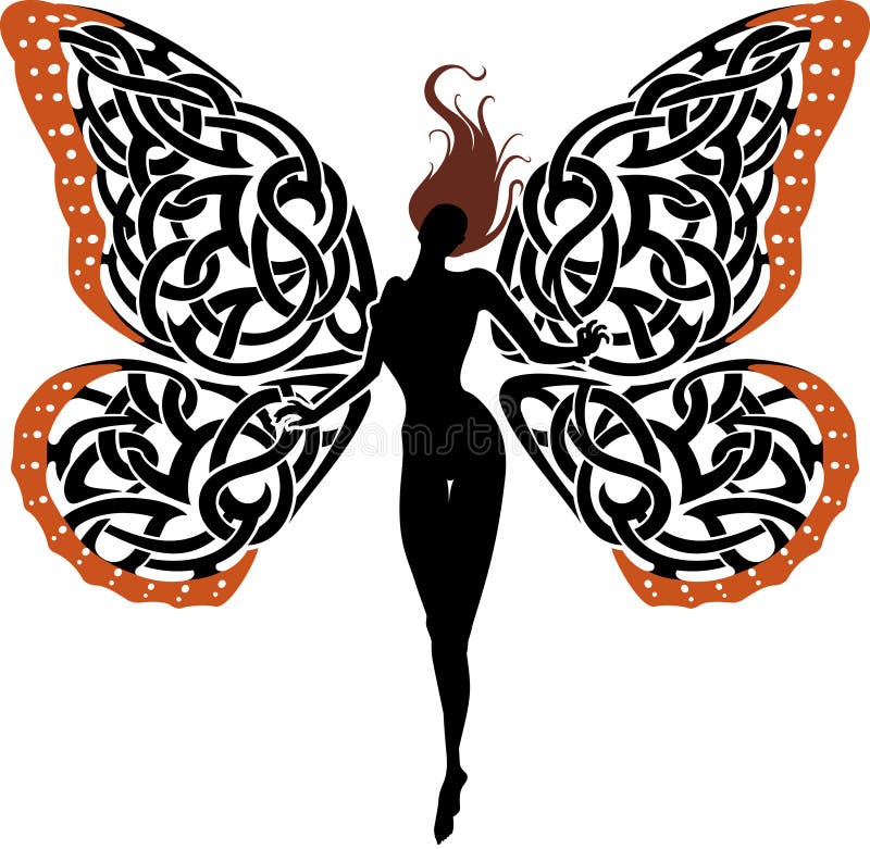 Señora abstracta Butterfly de la fantasía