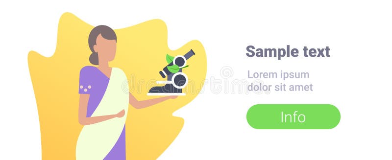 Señora india del trabajador de la escuela del profesor de la química del microscopio de la tenencia del científico de la mujer en libre illustration Señora india del trabajador de la escuela del profesor de la química del microscopio de la tenencia del científico de la mujer en libre illustration
