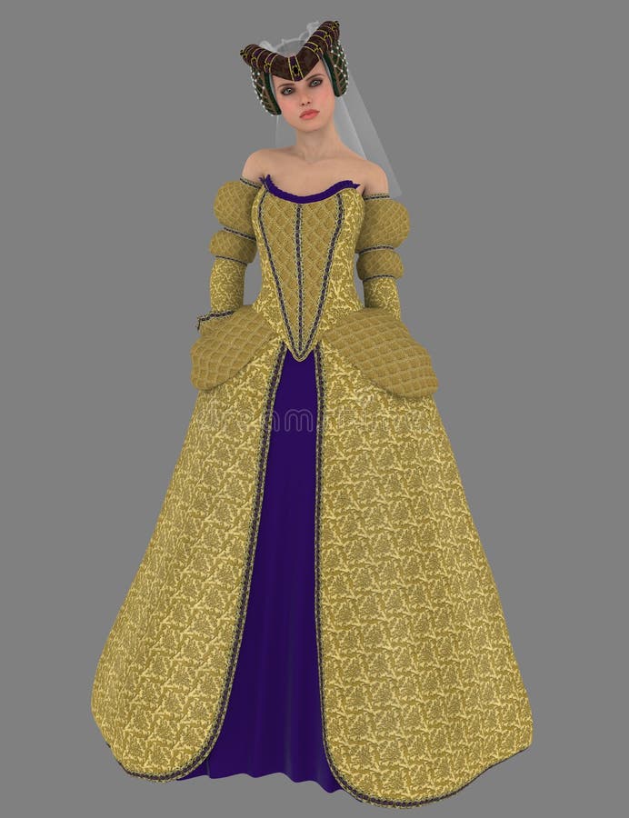Señora noble en vestido medieval ilustración del vector Señora noble en vestido medieval ilustración del vector
