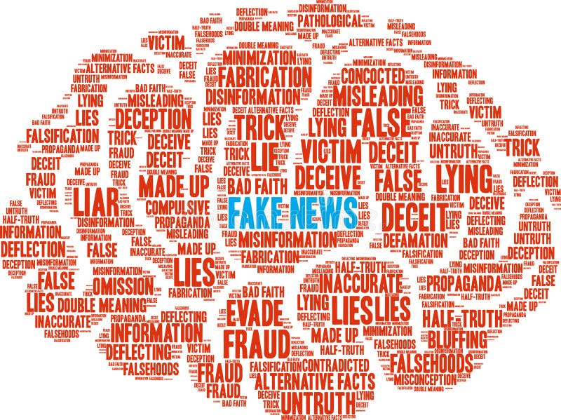 Fake News word cloud on a white background. Fake News word cloud on a white background.